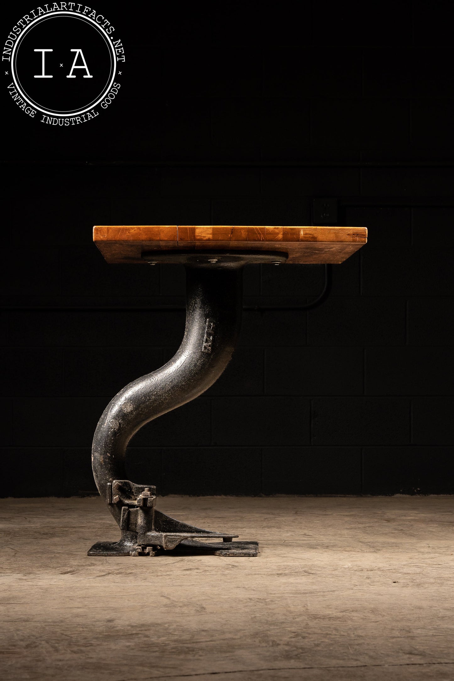 Vintage Cast Iron Machine Base Pub Table