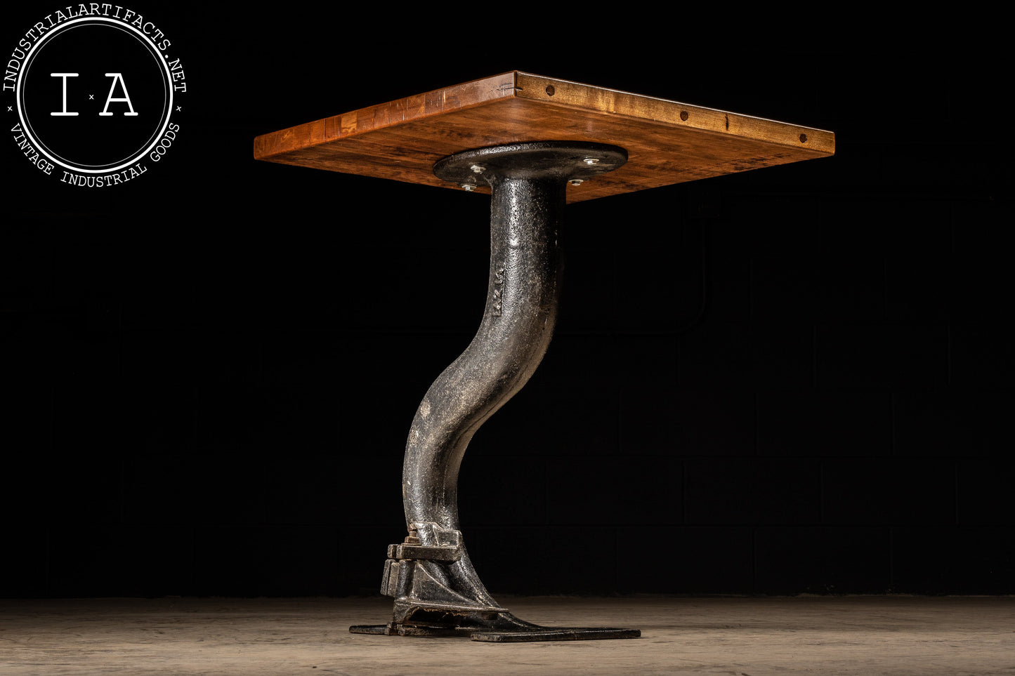 Vintage Cast Iron Machine Base Pub Table