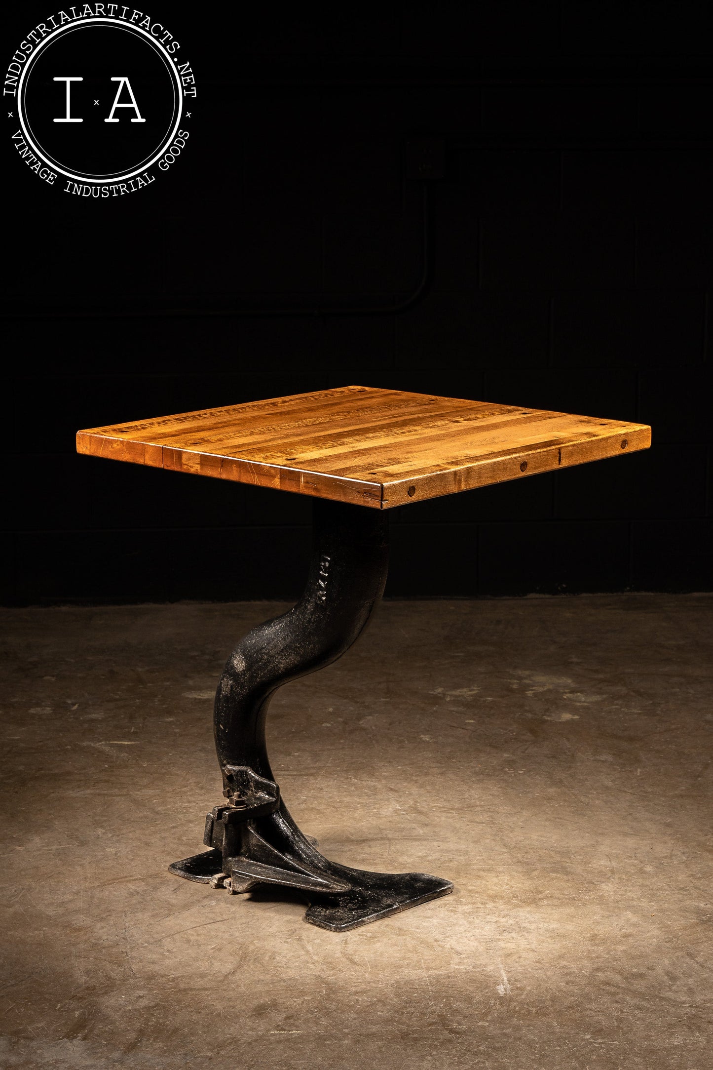 Vintage Cast Iron Machine Base Pub Table