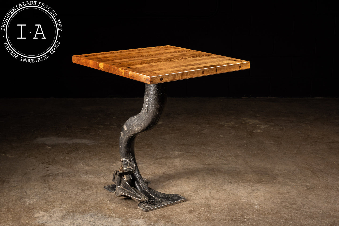 Vintage Cast Iron Machine Base Pub Table