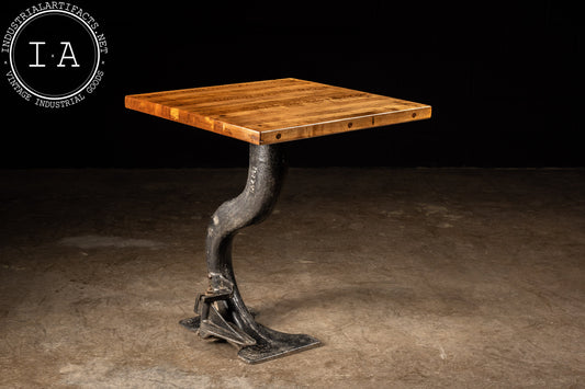 Vintage Cast Iron Machine Base Pub Table