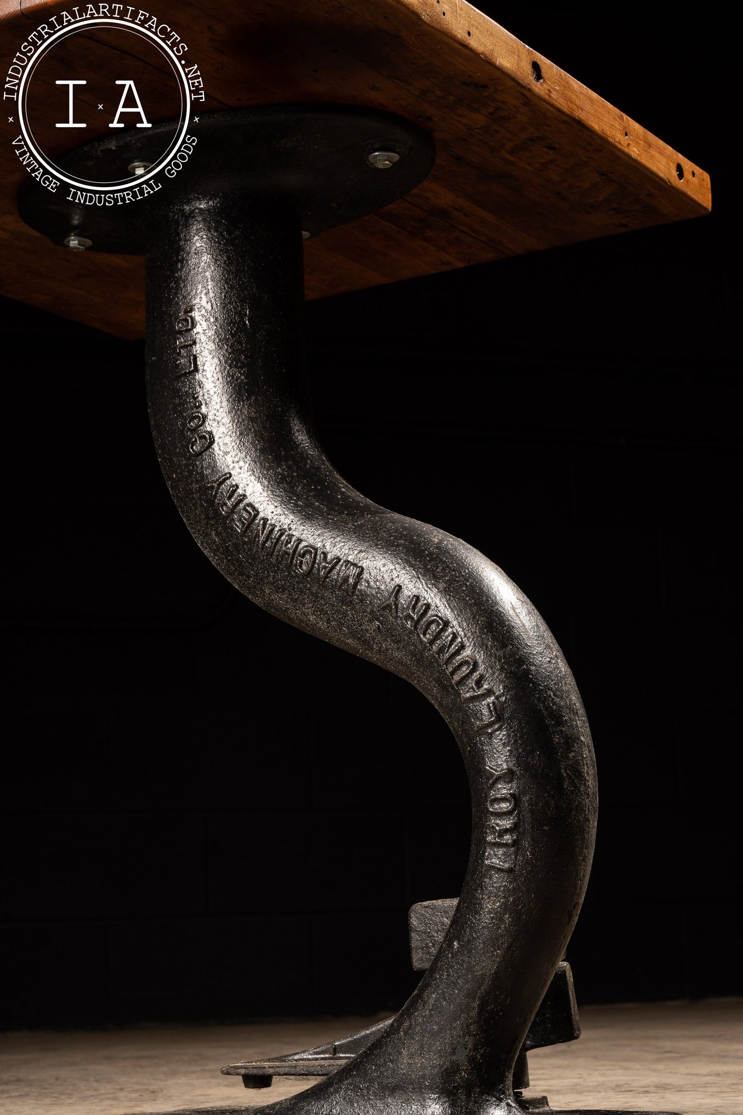 Vintage Cast Iron Machine Base Pub Table